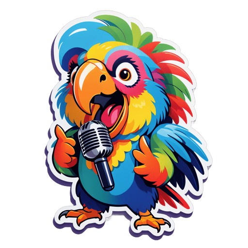 Chanteur de Perroquet Animé sticker