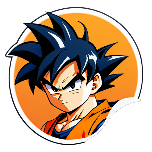 Ayúdame a generar una pegatina del avatar de Son Goku de Dragon Ball sticker