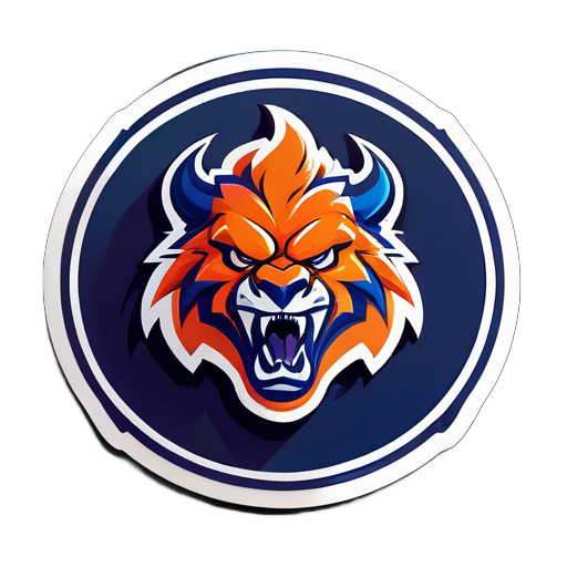 Beast logo in basketball jersey sticker