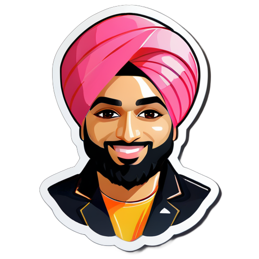 
"Please generate a sticker of Karan Aujla, the Punjabi Indian singer." sticker