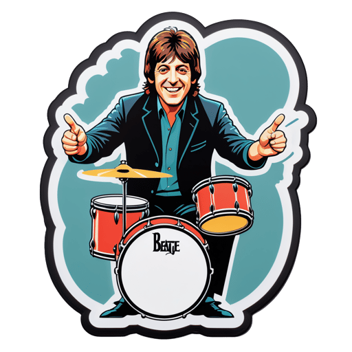 Golpea a Beatle con tambores sticker