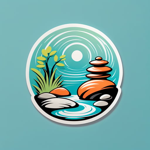 Zen-Garten Steine sticker