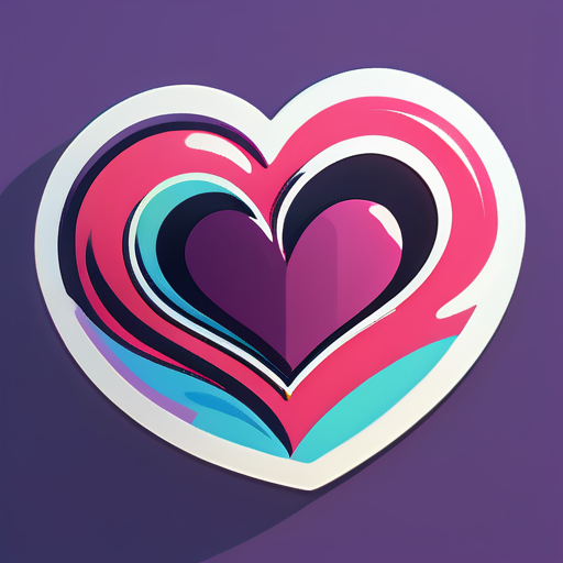 Heart, logo, artistic sense sticker