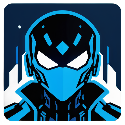 cyber person black n blue sticker