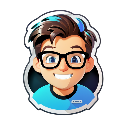 un nerd codant en flutter sticker