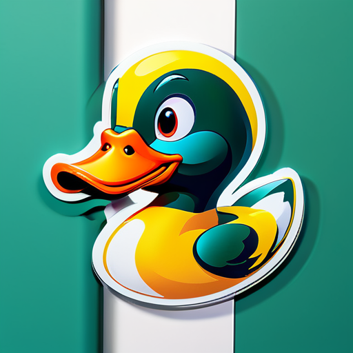 Realistic 3D duck sticker