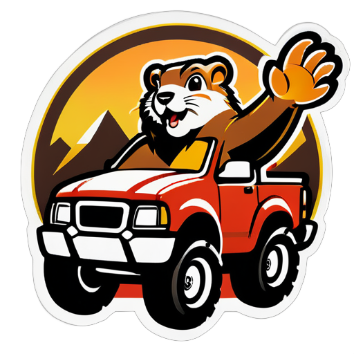 gopher go-lang trên một chiếc xe tải off-road sticker