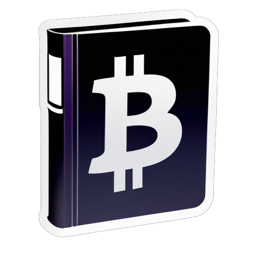 The Bitcoin logo on the front of a book sticker