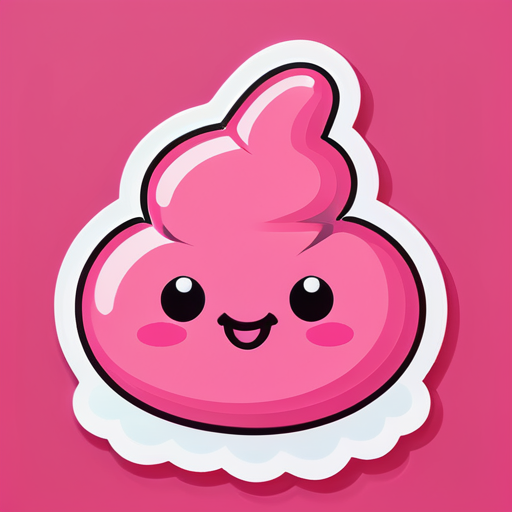 Um adorável cocô rosa sticker