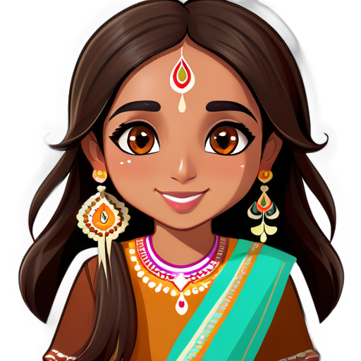 i am an indian girl with brown wavy straight hair and brown eyes my skin tone is like of a middle eastern person as i am north indian sticker