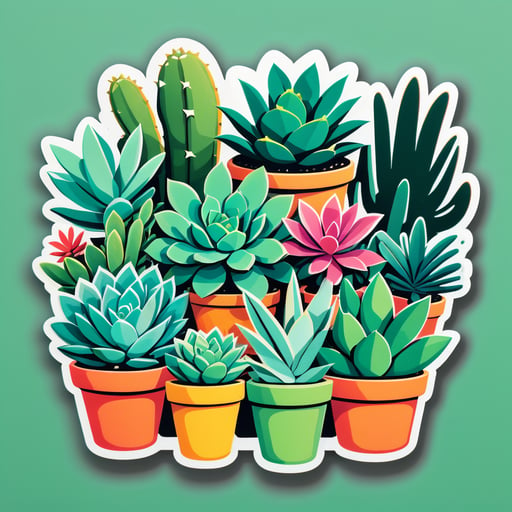 Assortiment luxuriant de succulentes sticker