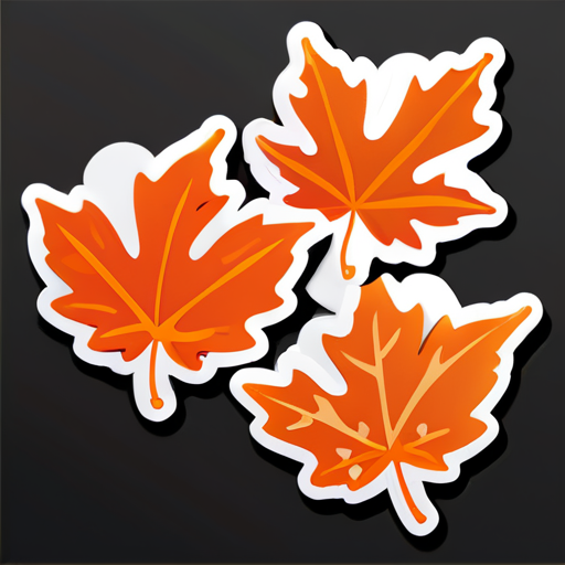 Folhas de bordo laranja sticker