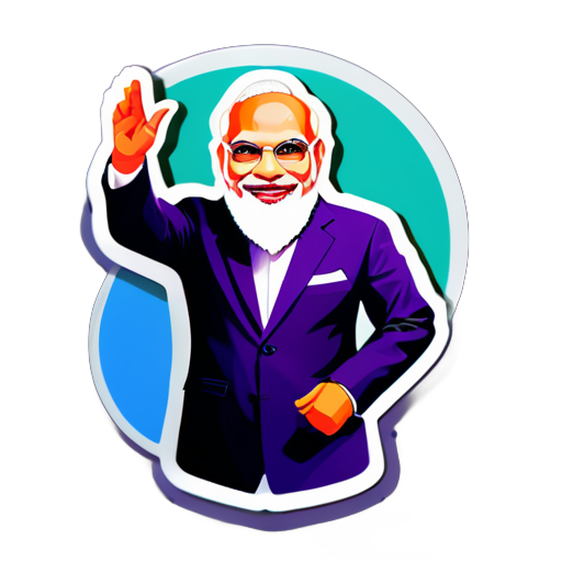 modi with meloni sticker