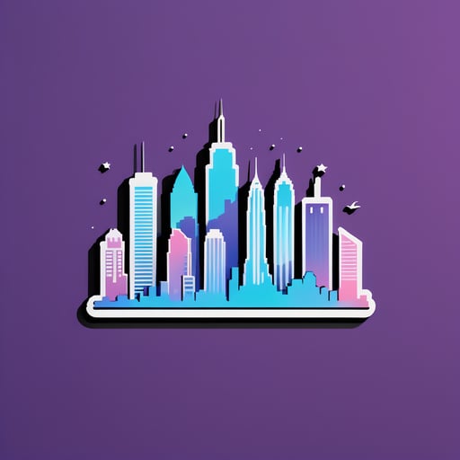 Minimalist City Skyline sticker