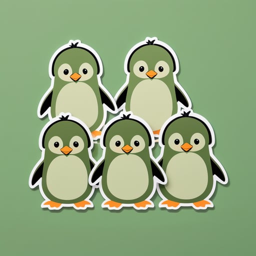 Pingüinos de oliva robustos sticker