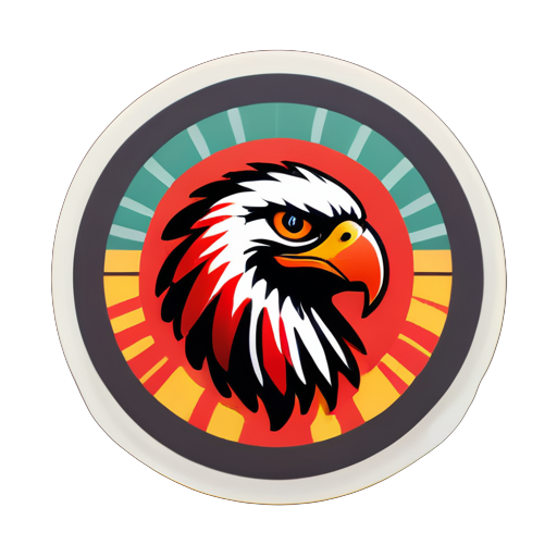 create an studio logo I.L.O With an red eagle and African prints sticker