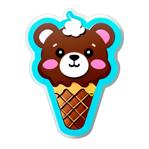 ice cream bear sticker