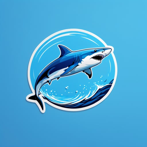 Requin bleu tournant en rond dans l'eau sticker