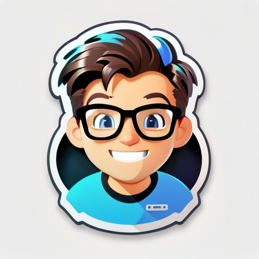 un nerd codant en flutter sticker