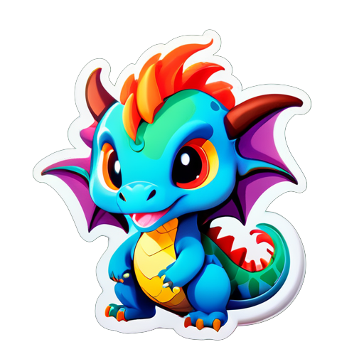 Create an adorable dragon sticker