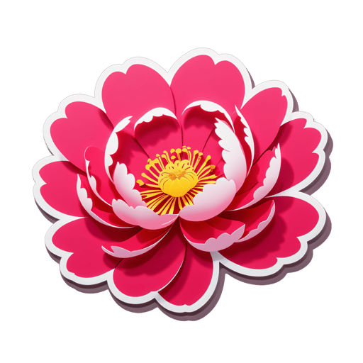 Pétalas de Peônia em Flor sticker