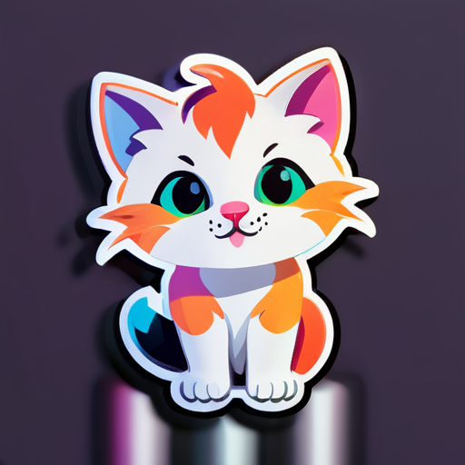 Bunt, kleine Katze sticker