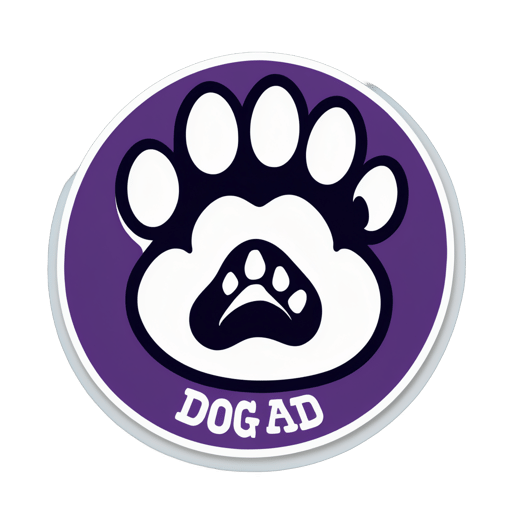 "Dog Dad" with Paw Print sticker