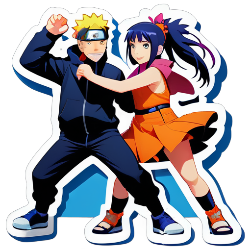 naruto 與 hinata 跳舞 sticker