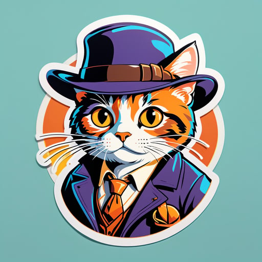 Détective Chat Curieux sticker