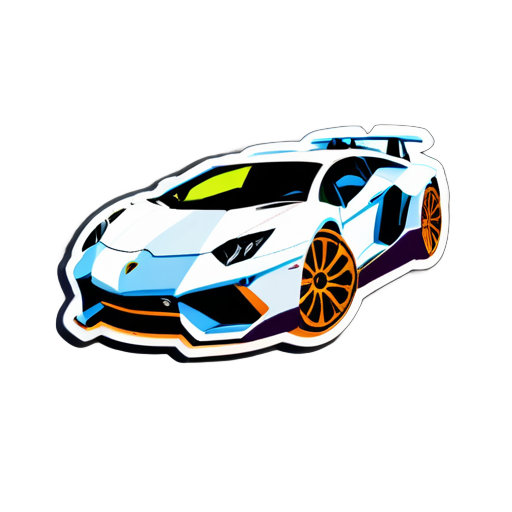 lamborghini aventador flying in sky sticker