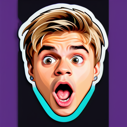 Crea un emoji sorprendido de Justin Bieber sticker