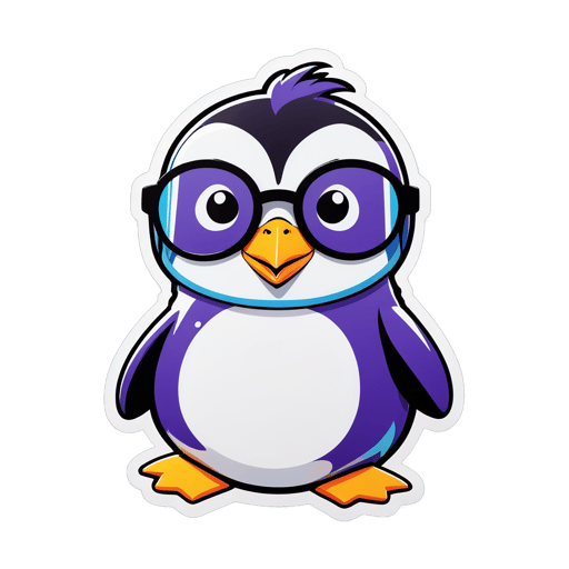 Penguin Pop Star avec des lunettes de soleil sticker