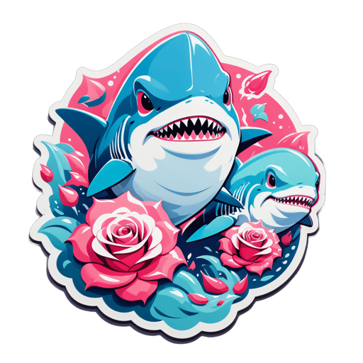 Hefty Rose Sharks sticker