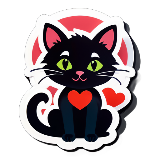 Cat with heart sticker