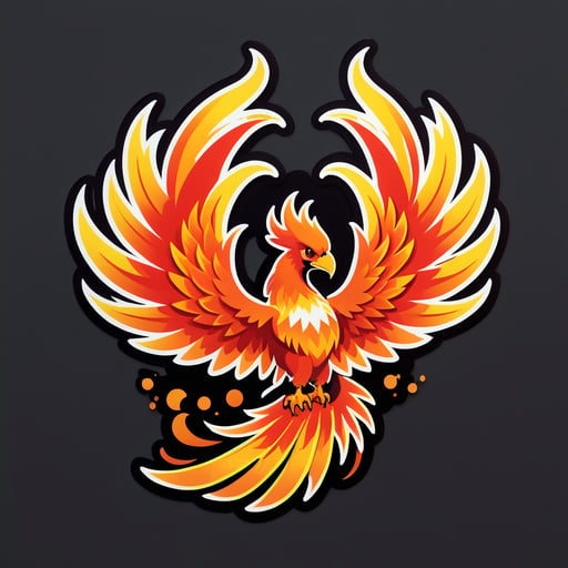 Fiery Phoenix Wing sticker