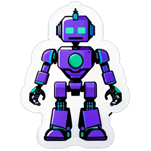 make a robot that works on something add humanization sticker sticker