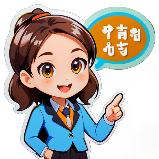 native-speaking english teacher which is talking with primary students sticker