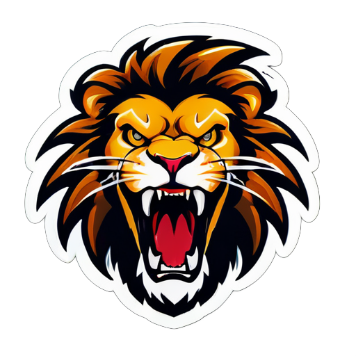 CAPITAL LETTER  I (full LETTER ) ON TOP AND  POWERFUL  WITH FEROCIOUS FACED LION  ROARING BELOW (REDUCE SIZE OF LION ROARING) sticker