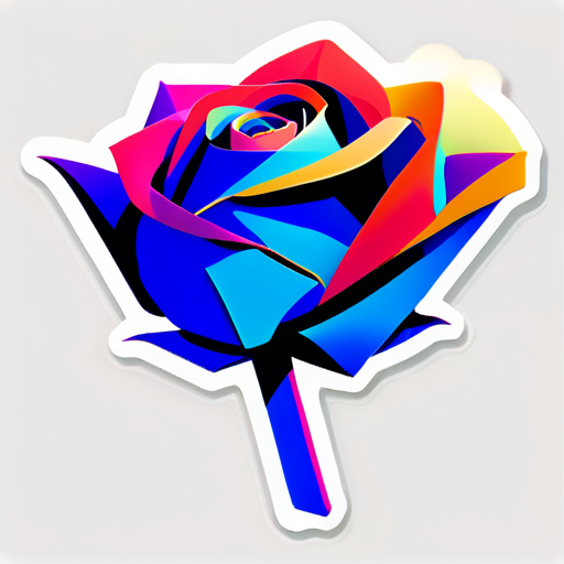 origami rose  sticker