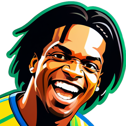 a comic avatar of Brazilian football genius Ronaldinho sticker