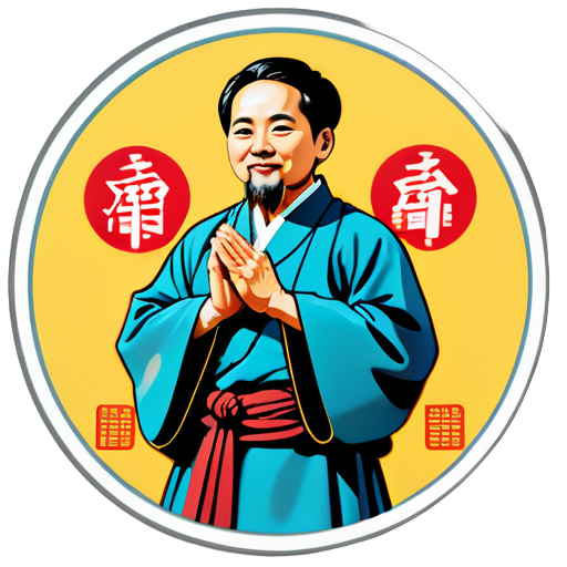 一休哥,带着佛珠 sticker