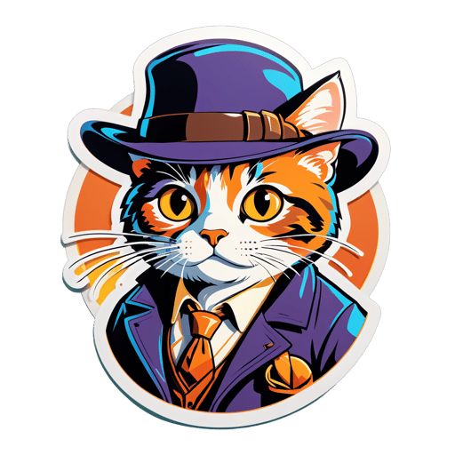 Détective Chat Curieux sticker