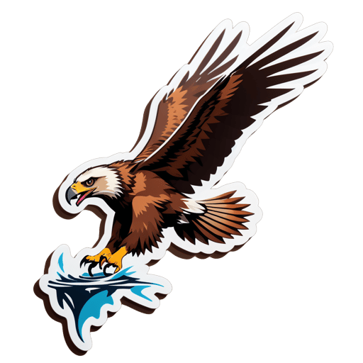 Brown Eagle Diving for Prey sticker