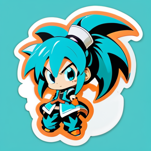 Goku with hatsune miku style sticker