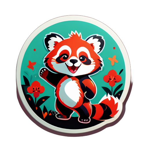 Happy red panda sticker