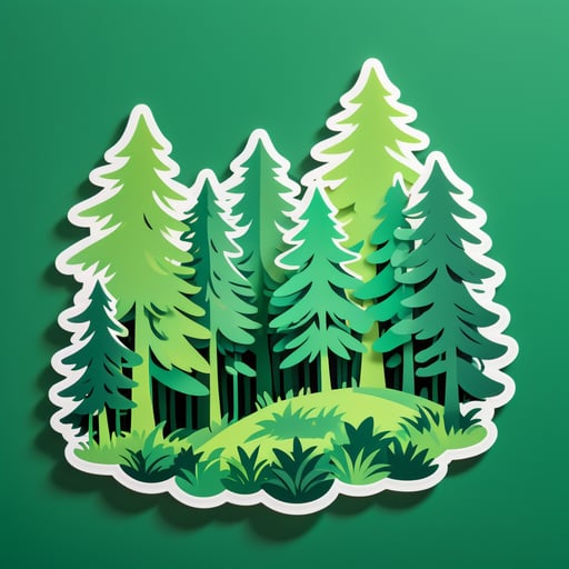 Grüner Wald, der im Wind flüstert sticker