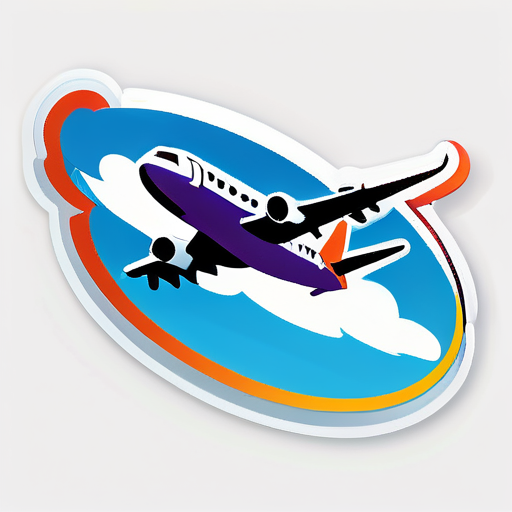 avión en el cielo sticker