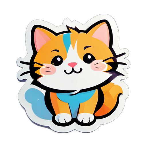 Cute cat sticker