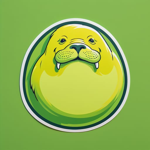 Hefty Chartreuse Walruses sticker