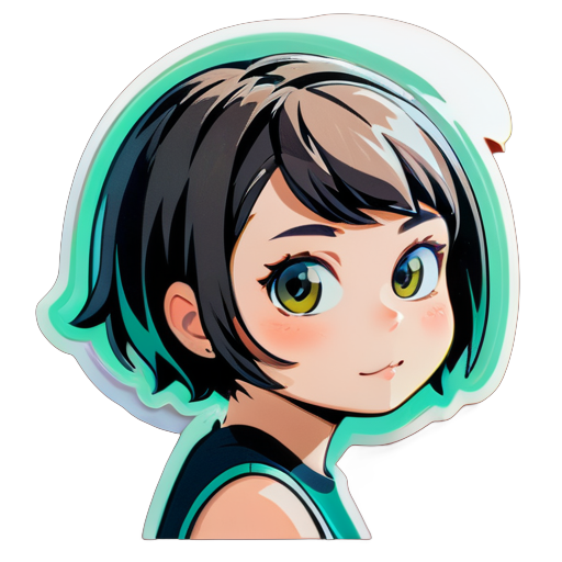 Short-haired girl sticker